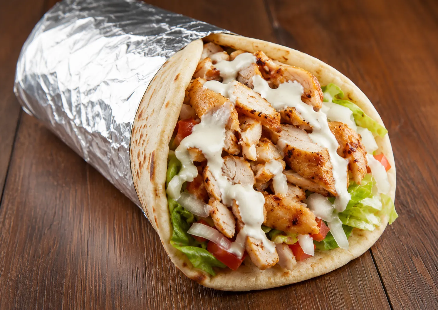 Authentic beef donair with garlic sauce Edmonton
