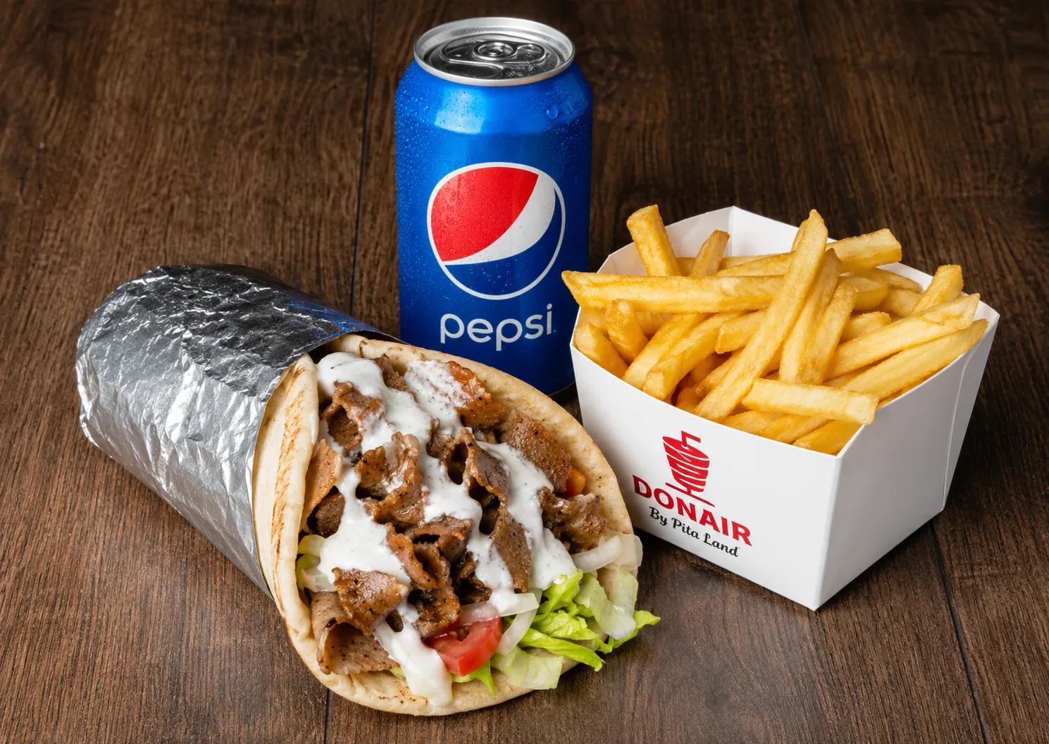 Beef Donair Combo - Complete halal meal at Top Donair Northside in Edmonton, AB